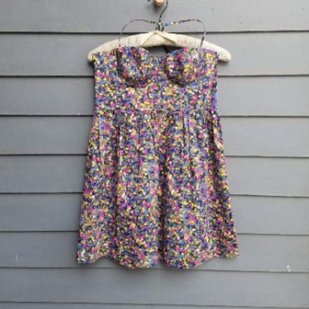 Moda Int'l Colorful Floral Spaghetti Strap Dress size 6